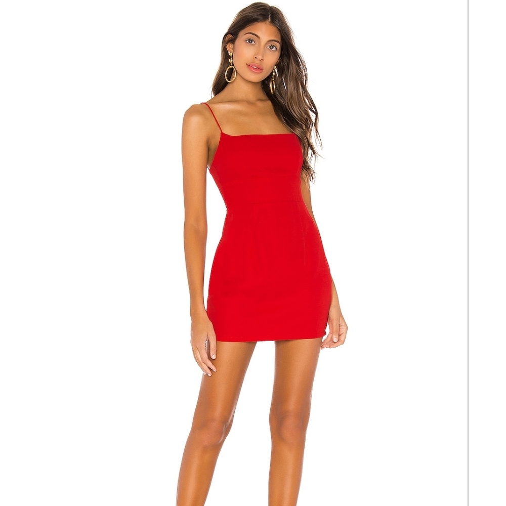 superdown Scarlet Square-Neck Mini Dress
